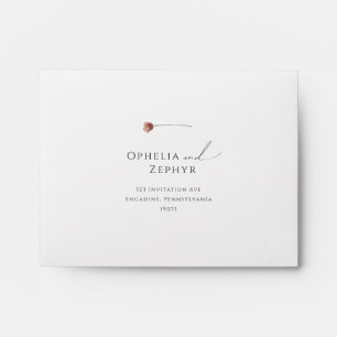 Simple Wildflower Self Addressed RSVP Envelope