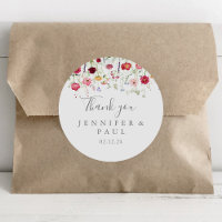 Simple Wildflower Thank You Wedding Favour