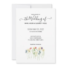 Simple Wildflower Wedding Invitation