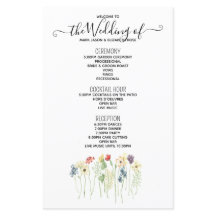 Simple Wildflower Wedding Program