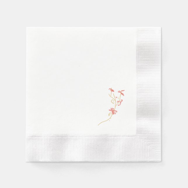 Simple Wildflower | White Napkins (Front)