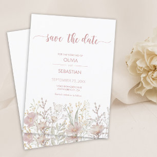 Simple Wildflowers Boho Wedding Save The Date