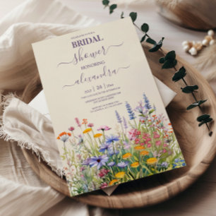 Simple Wildflowers Botanical Garden Bridal Shower Invitation
