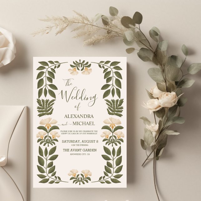 Simple Wildflowers Botanical Garden Wedding Invitation (Creator Uploaded)