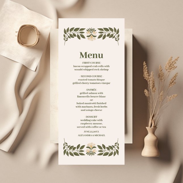 Simple Wildflowers Botanical Garden Wedding Menu (Creator Uploaded)