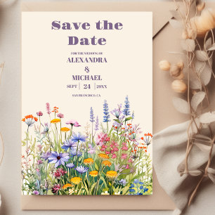 Simple Wildflowers Botanical Garden Wedding Save The Date