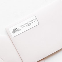 Simple Wildflowers Minimalist Floral Address