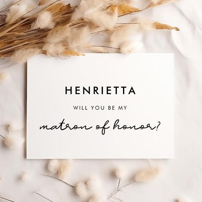 Simple Will you be my Matron of honour Invitation (Creator Uploaded)