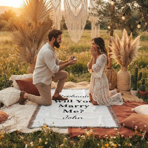 Simple Will You Marry Me Marriage Proposal Throw Blanket