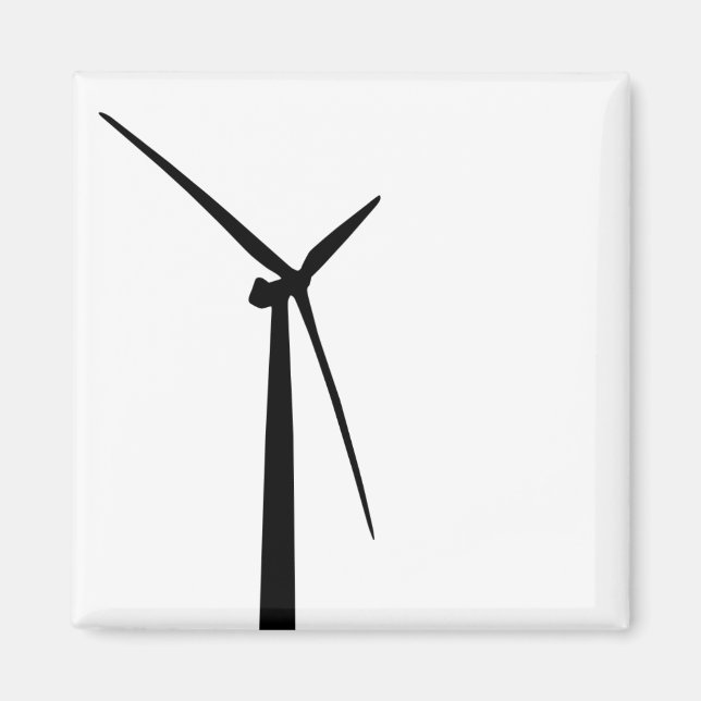 Simple wind turbine green energy silhouette magnet (Front)