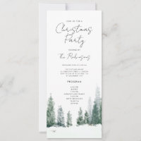 Simple Winter Christmas Party Invite Program Menu