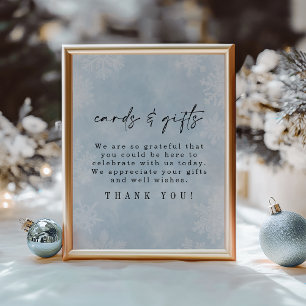 Simple Winter Snowflakes Shower Cards & Gifts Poster