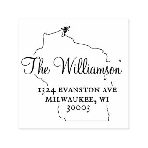 Simple Wisconsin Return Address Stamp Self-Inking