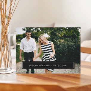 Simple Wish   Editable Colour New Year Photo Card