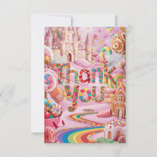 Simple Wishes Candyland thank you card