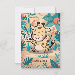 Simple Wishes Giraffe Birthday Card