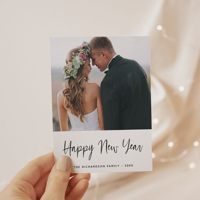 Simple Wishes | Photo Happy New Year Holiday Postcard (Creator Uploaded)