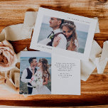 Simple Wishes | Two Photo Wedding Thank You Card<br><div class="desc">These modern and minimalist wedding thank you photo cards feature two of your favorite wedding photos,  with simple black text that says "Love and Thanks" and an elegant black and white design.</div>