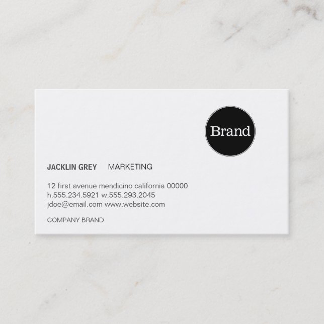 Simple with Logo (slate grey) Business Card (Front)