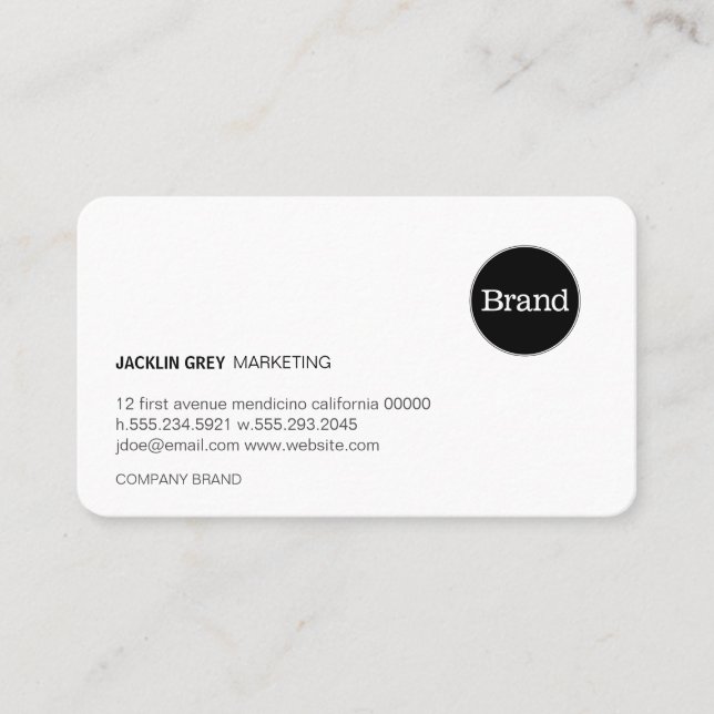 Simple with Logo (slate grey) Business Card (Front)