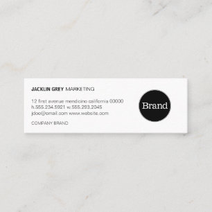 Simple with Logo (slate grey) Mini Business Card