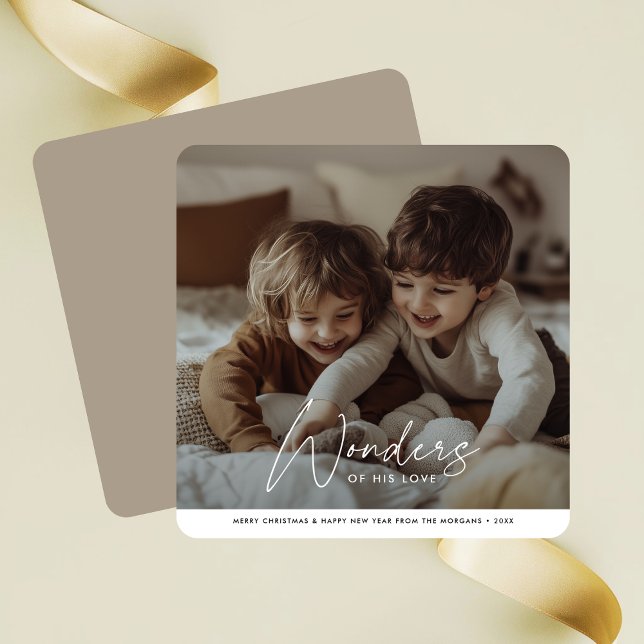 Simple Wonders Of His Love Religious Christmas Holiday Card (Creator Uploaded)