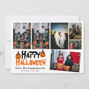 Simple Wood Spooky Photo Happy Halloween Holiday Card