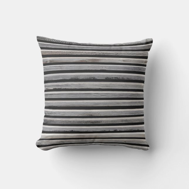 Simple Wood Stripe Fence Pattern Outdoor Cushion (Front)