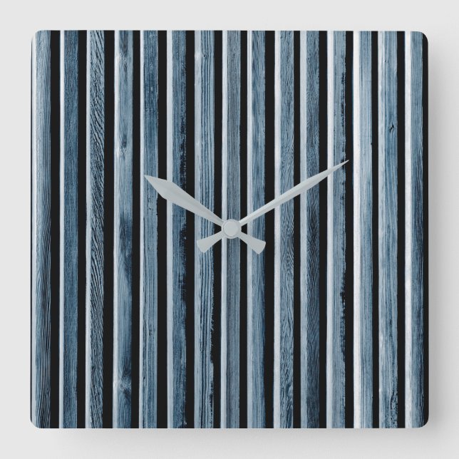 Simple Wood Stripe Fence Pattern Square Wall Clock (Front)