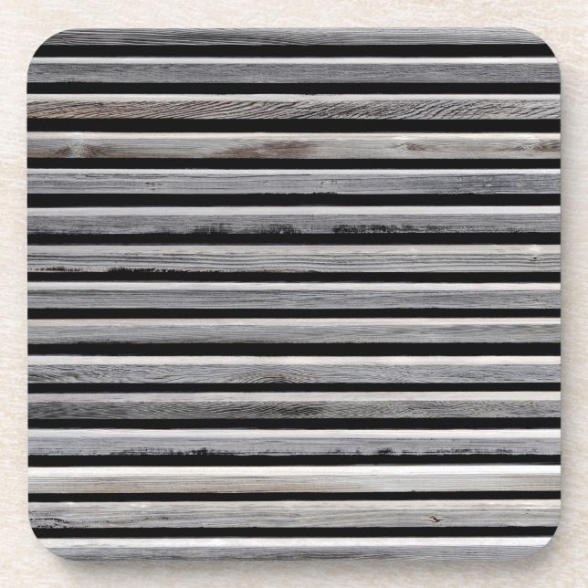 Simple Wood Stripe Pattern Coaster (Front)