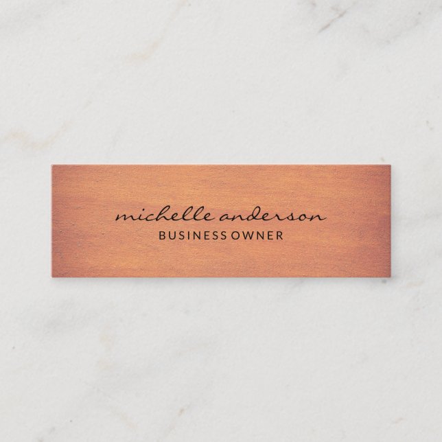 Simple | Wood Texture Mini Business Card (Front)