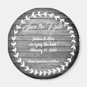 Simple Wooden Save the Date Magnet