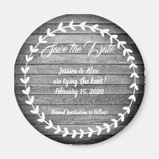 Simple Wooden Save the Date Magnet