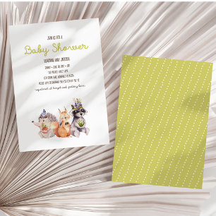 Simple Woodland Rustic Baby Shower Invitation
