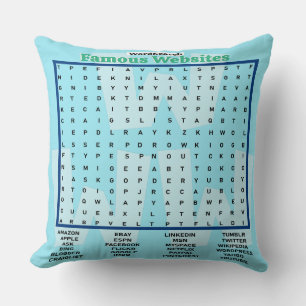 Simple Word Search Famous Websites Cushion