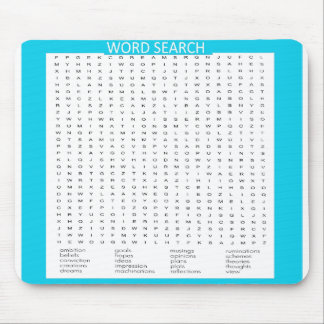 Simple Word Search on Aqua Color Border Mouse Pad