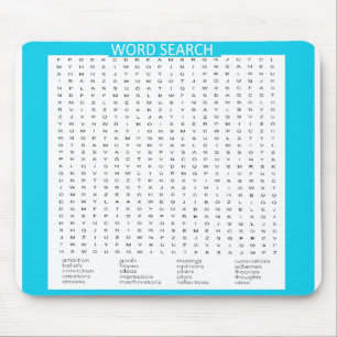 Simple Word Search on Aqua Colour Border Mouse Pad