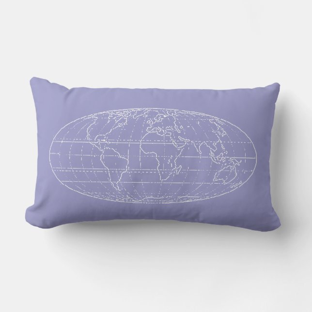 simple world map outlined lumbar cushion (Front)
