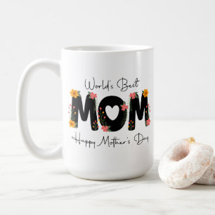 Simple World's Best Mum Mother's Day Calligraphy Coffee Mug