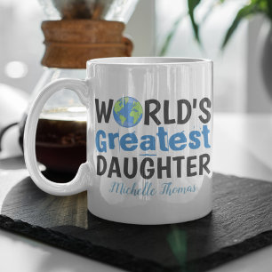 Simple World's Greatest Daughter Cute Minimalist  Coffee Mug