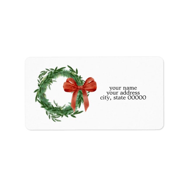 Simple Wreath Address Labels (Front)