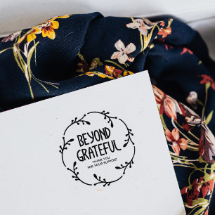 Simple Wreath Beyond Grateful Thank You Rubber Stamp