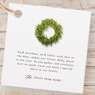 Simple Wreath Small Business Holiday Thank You Favour Tags