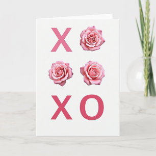 Simple Xo Rose Grid Card