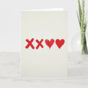 Simple Xxoo Hearts Love Card