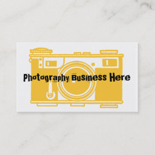 Simple Yellow and Black Film Camera Business Card