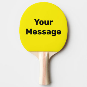 Simple Yellow and Black Your Text Template Ping Pong Paddle