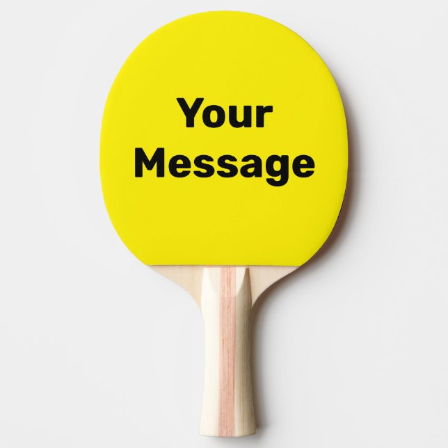 Simple Yellow and Black Your Text Template Ping Pong Paddle (Front)