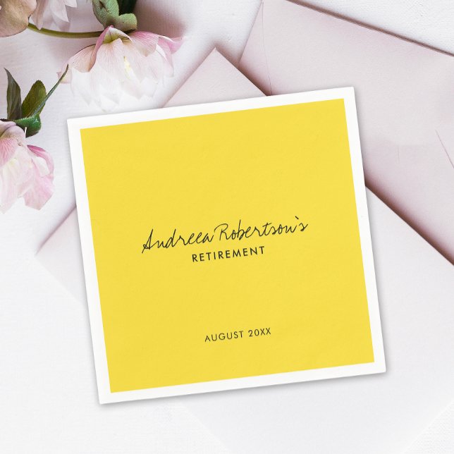 Simple Yellow Basic Solid Colour With Modern Scrip Napkin (Creator Uploaded)
