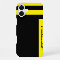 Simple Yellow & Black Stripe, Name, Minimalist